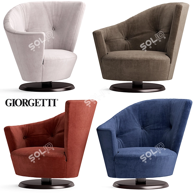 Modern Italian Armchair: Giorgetti Arabella 3D model image 1