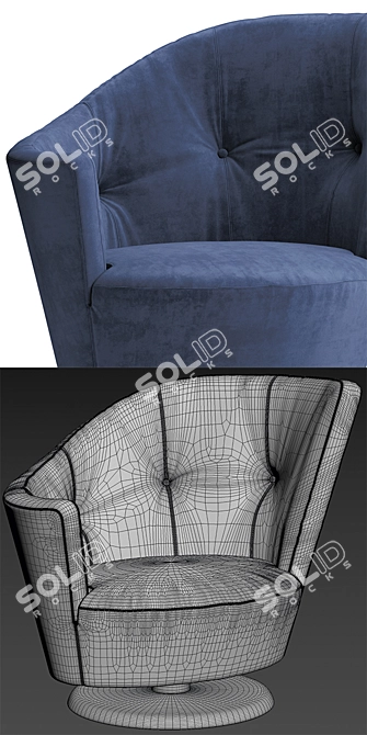 Modern Italian Armchair: Giorgetti Arabella 3D model image 3