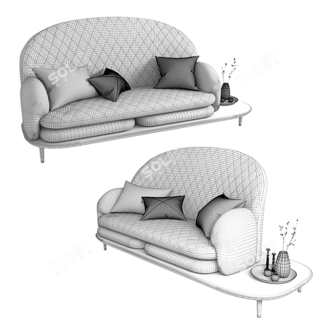 Scandinavian Style Rise Sofa 3D model image 2