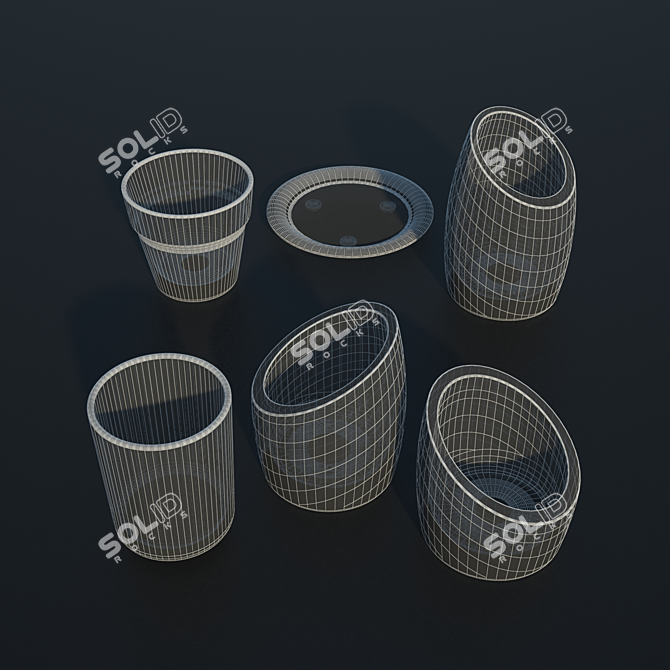 Elegant Glass Candle Holders 3D model image 3