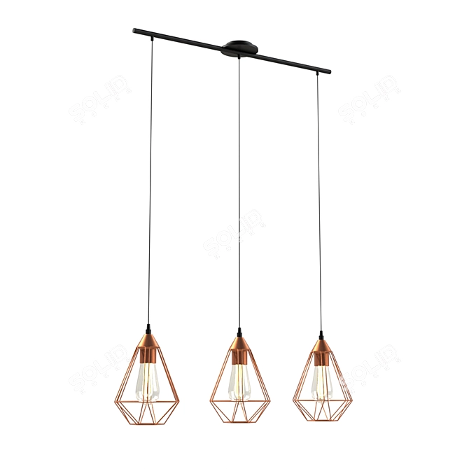 Elegant Black Pendant Light - Tarbes 3D model image 1