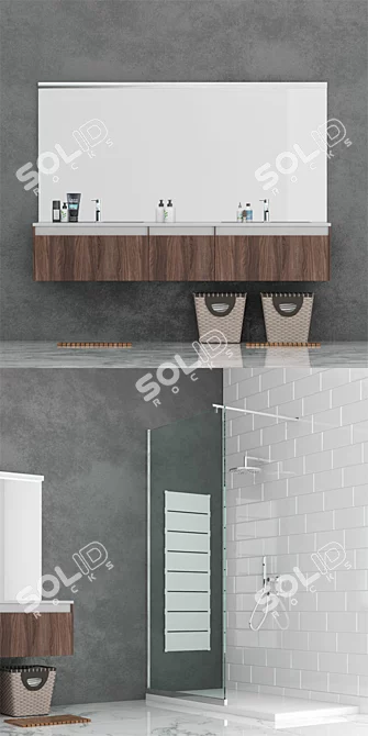Luxury Bathroom Set: Stylish Design by REXA 3D model image 2