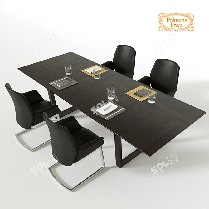 Poltrona Frau Bolero and Downtown Conference Set 3D model image 1