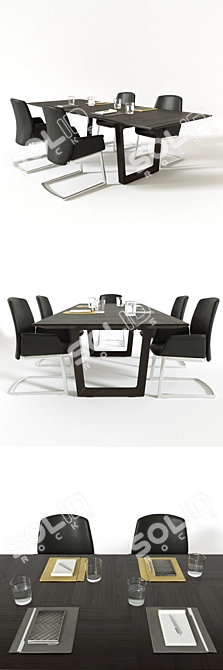 Poltrona Frau Bolero and Downtown Conference Set 3D model image 2