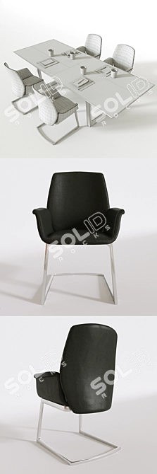 Poltrona Frau Bolero and Downtown Conference Set 3D model image 3