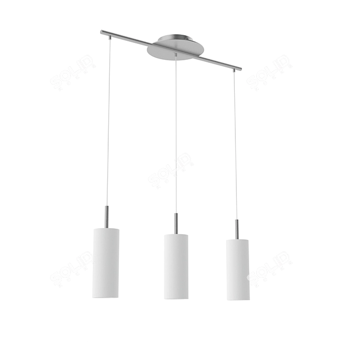 Sleek Nickel Suspension Light 3D model image 1