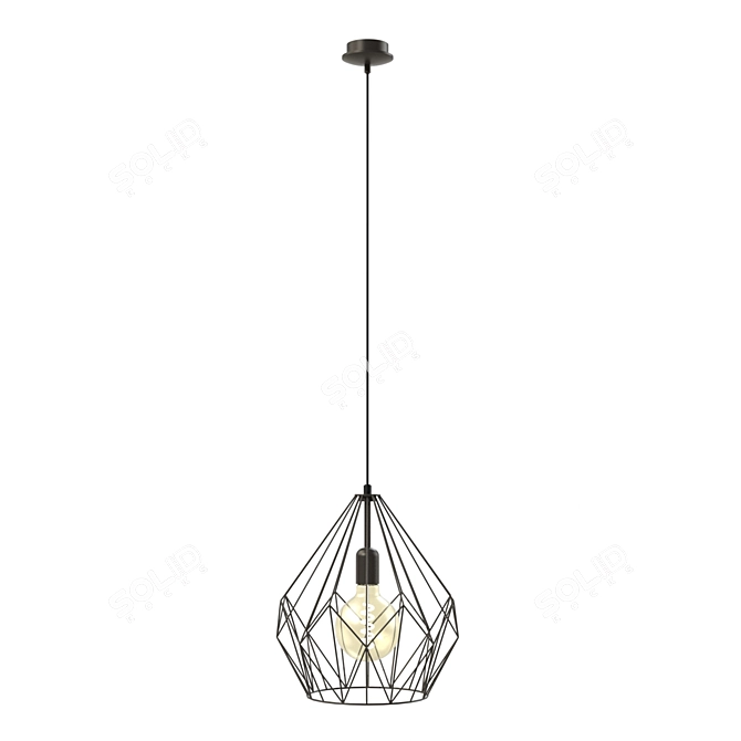 EGLO Suspension Carlton, Steel, Black 3D model image 1