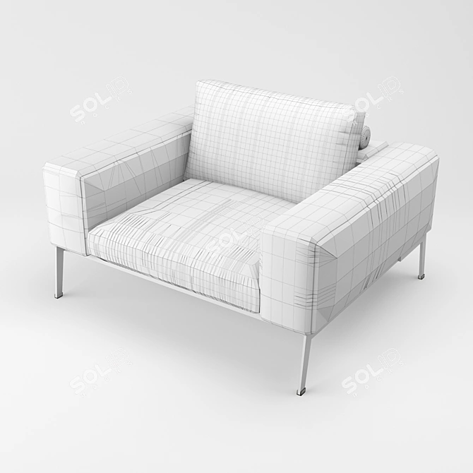 Elegant Steel Armchair: Unmatched Stylish Comfort 3D model image 3