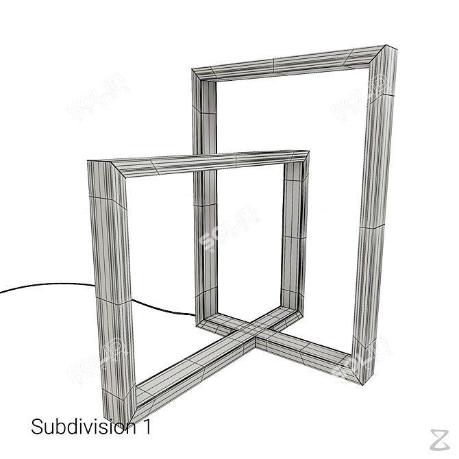 Sub-Dividable Quad Table Lamp 3D model image 3