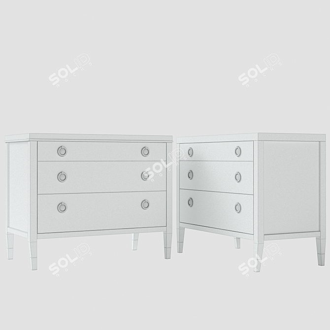 Elegant Clarendon Nightstand: Timeless Style 3D model image 3