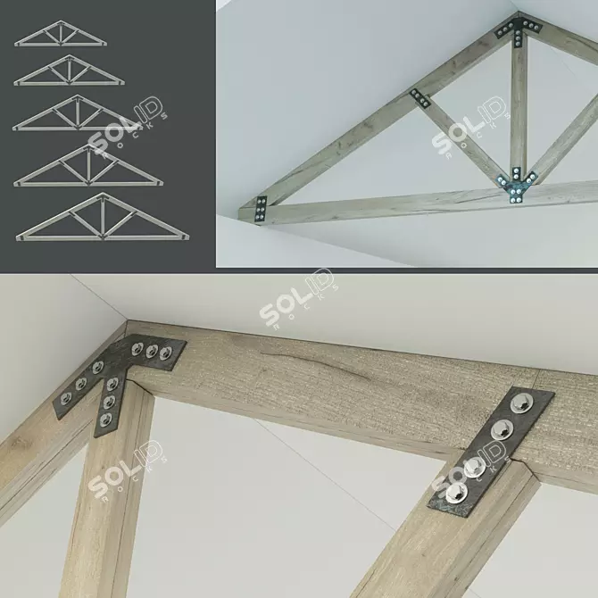 Wooden Trusses Set | 6m-14m Spans 3D model image 1