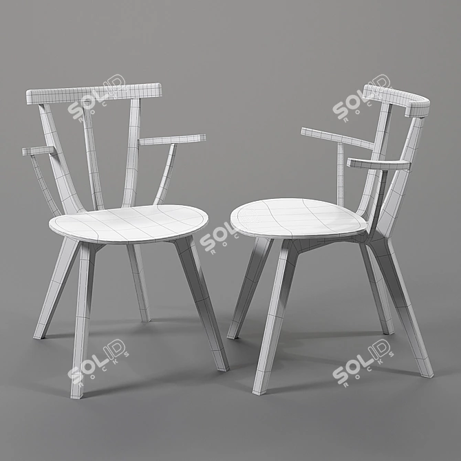 Sleek Windsor Beetle Chair 3D model image 3