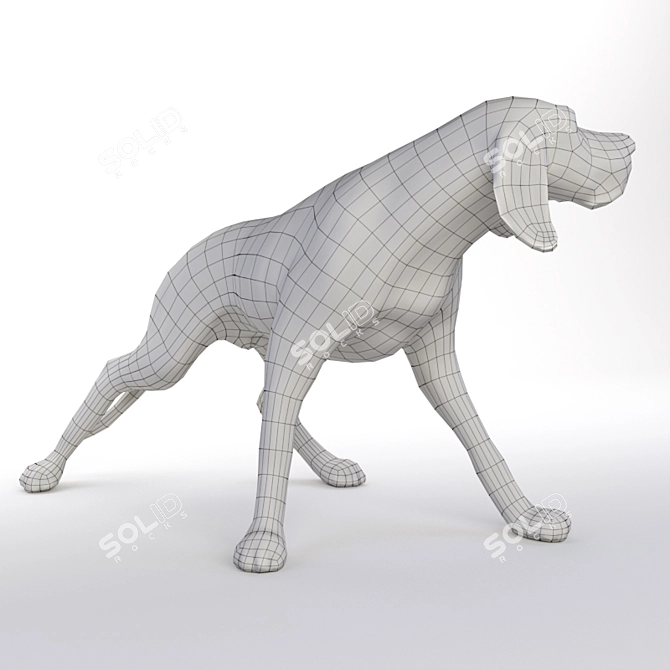 Porcelain Pointer Dog Figurine (23cm) 3D model image 3