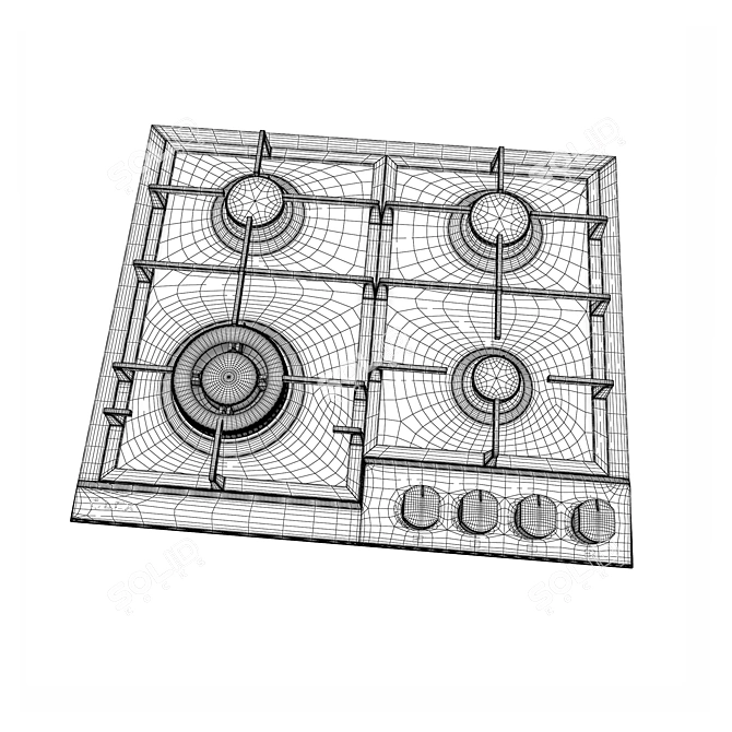 Lex GVSU 604: Sleek Gas Cooktop in Modern Style! 3D model image 3