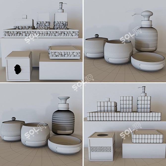 Modern Bathroom Set: Soap Dish, Collection 3D model image 2