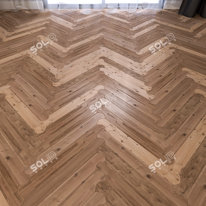 3D Biscuit Parquet: Rovere Civita 3D model image 1