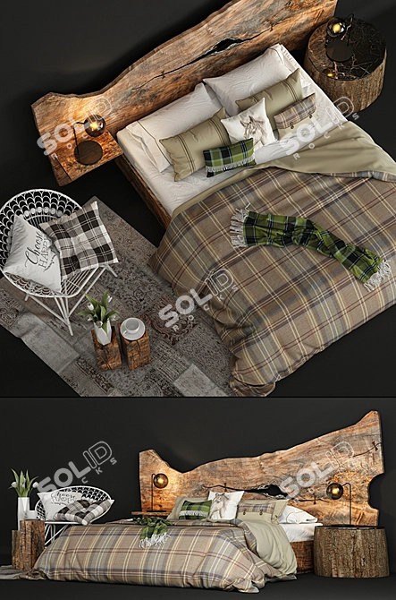 Modern Slab Bed - 200x160 3D model image 2
