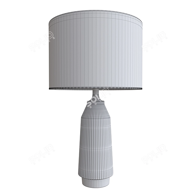 Whimsical Roar + Rabbit Ceramic Lamp 3D model image 2