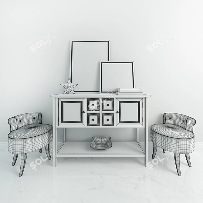 Elegant Buffet Set for Stylish Decor 3D model image 2