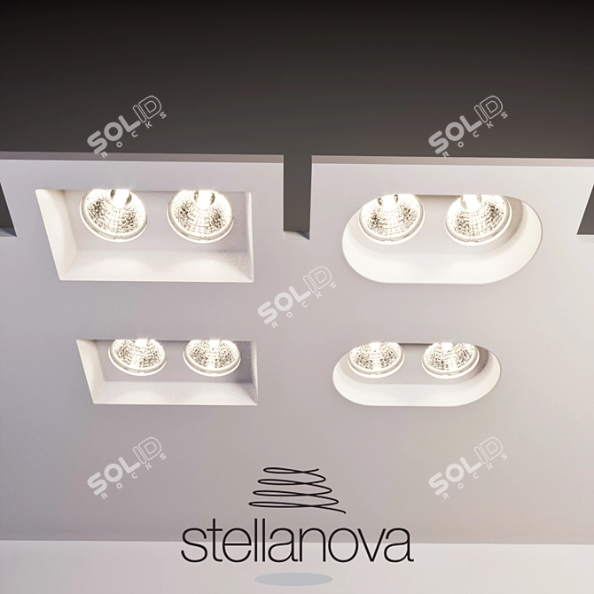 Gypsum Ceiling Spotlights 3D model image 1