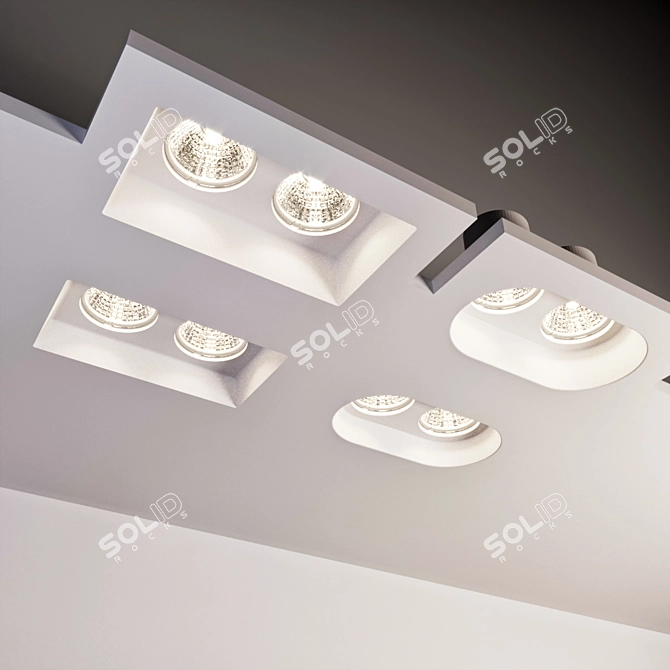 Gypsum Ceiling Spotlights 3D model image 2