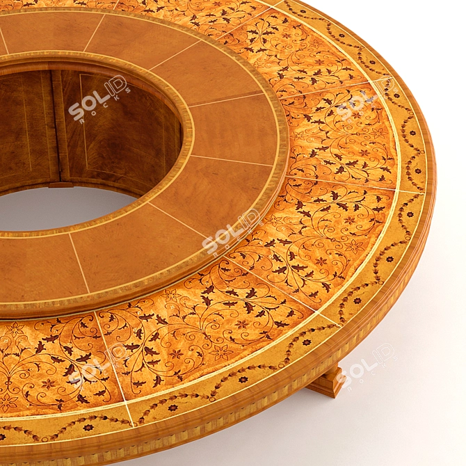 Exquisite Round Chinese Table 3D model image 2