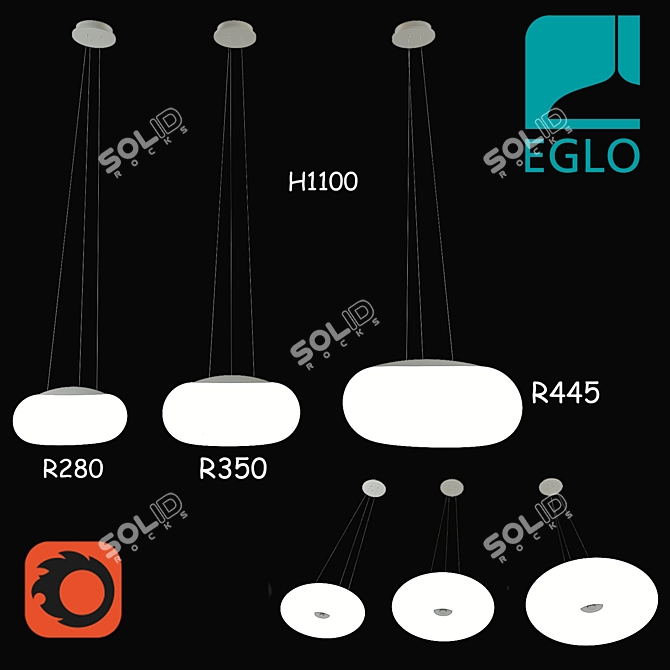 EGLO OPTICA Modern Pendant Light 3D model image 1