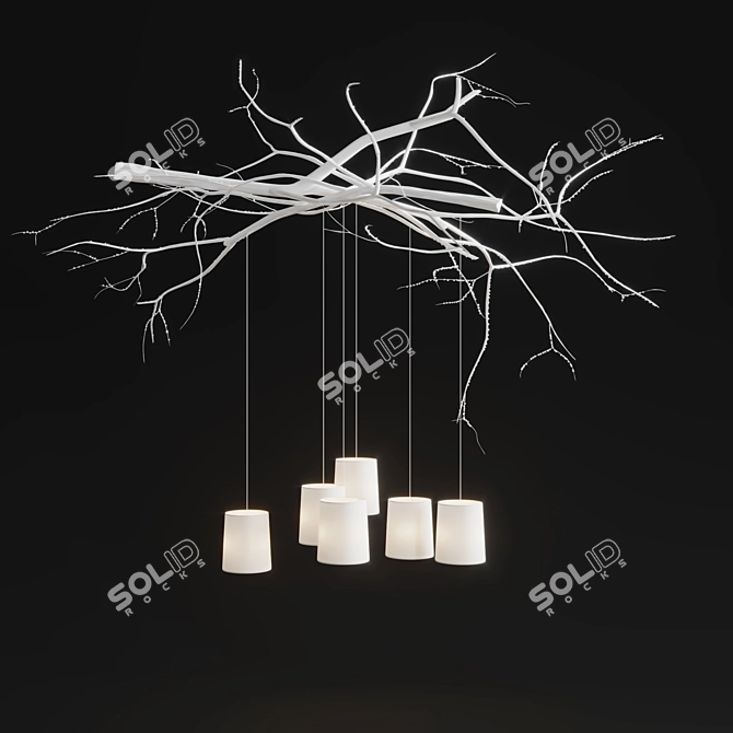 Handcrafted Chalet-style Chandelier 3D model image 1