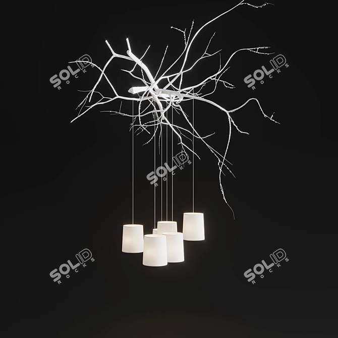 Handcrafted Chalet-style Chandelier 3D model image 3