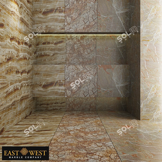 East West Collection: Natural & Luxury Marble Tiles 3D model image 1