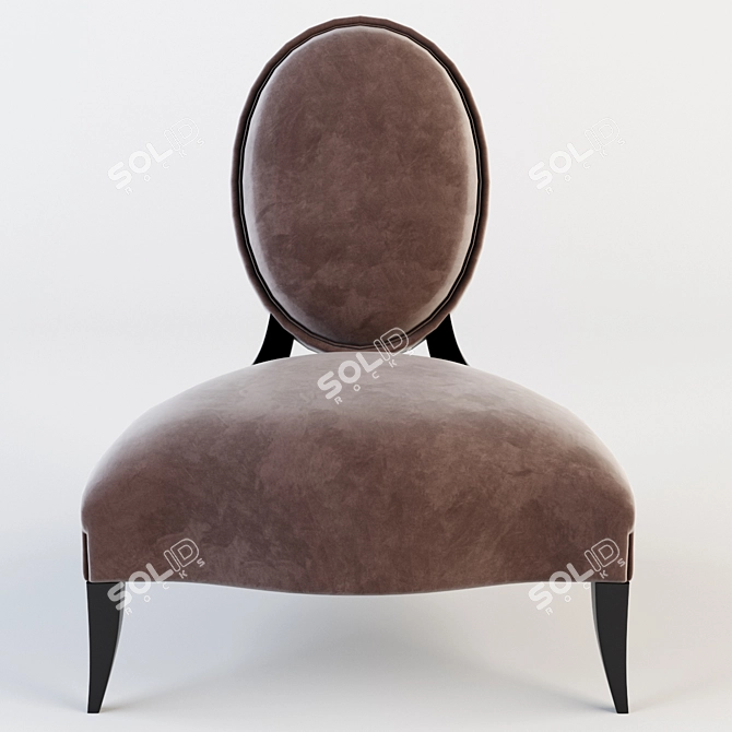 Elegant Xaviera Villepin Armchair 3D model image 2