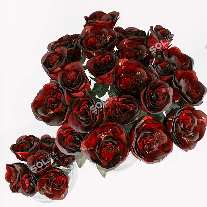 Elegant Rose Bouquet 3D model image 2