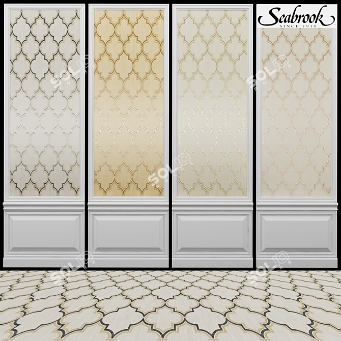 Seabrook Giacomo-2: Stylish Acrylic Coated Wallpaper 3D model image 1