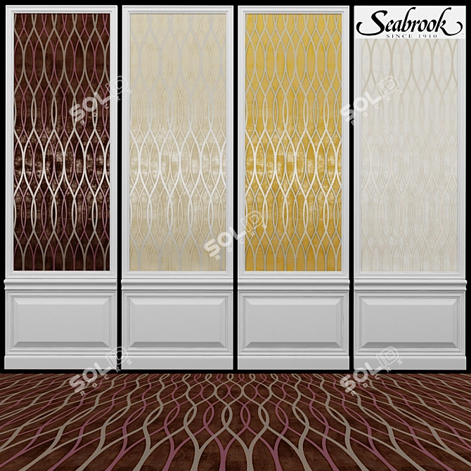 Seabrook Giacomo-3: Elegant Acrylic Coated Wallpaper 3D model image 1