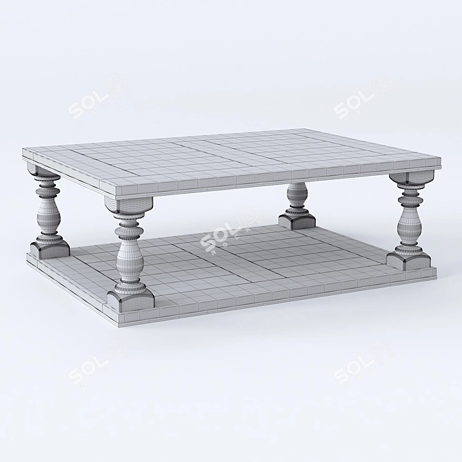 Mallacar Solid Wood Coffee Table 3D model image 2