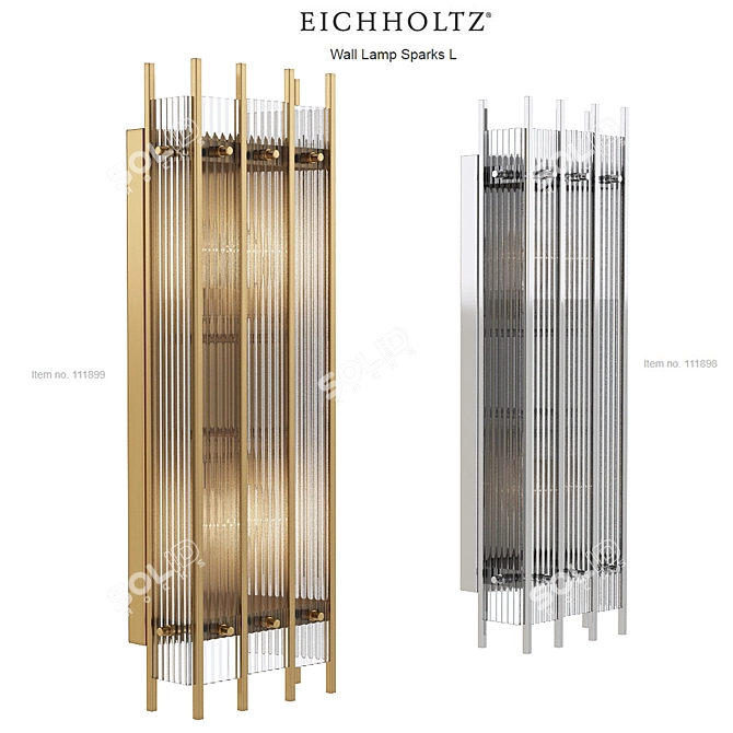 EICHHOLTZ Sparks Wall Lamp: Elegant Gold & Clear Glass 3D model image 1