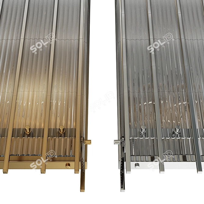 EICHHOLTZ Sparks Wall Lamp: Elegant Gold & Clear Glass 3D model image 3