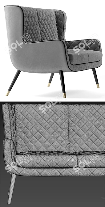 Cozy Comfort Sofa 3D model image 3