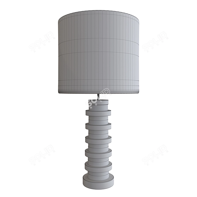Crystal Clear Disc Table Lamp: Modern Elegance 3D model image 2