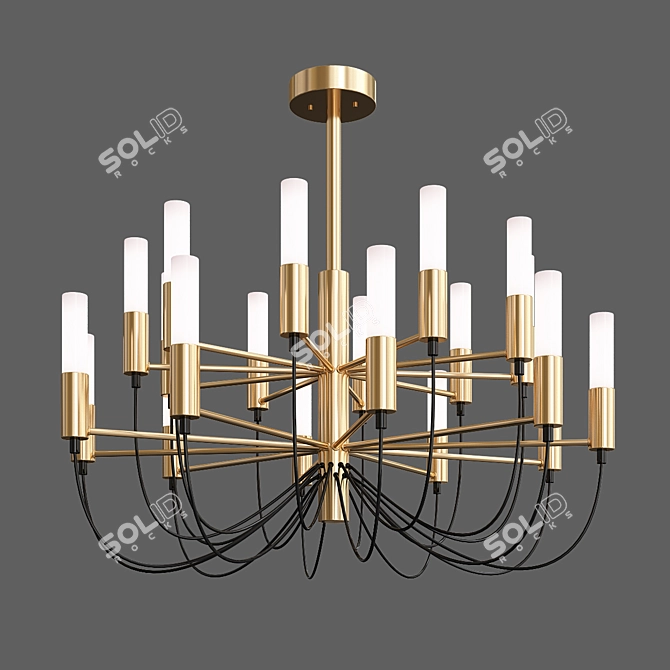 Golden Glow G9 LED Chandelier 3D model image 1