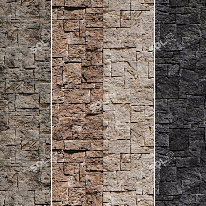 Modern Stone Walls Set 3: Corona Material 3D model image 1