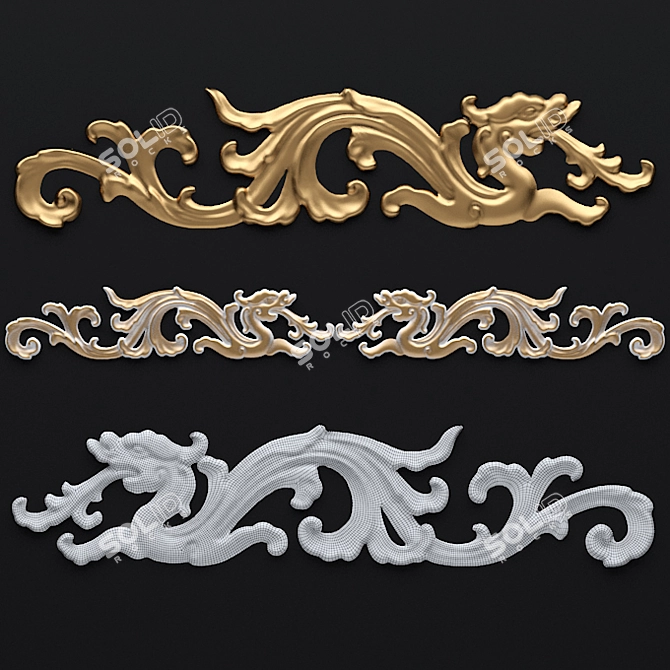 Dragon Decor: Exquisite CNC-Cut Art 3D model image 1