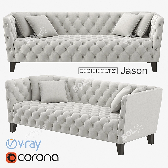 Luxury Elegance: Eichholtz Jason Sofa 3D model image 1