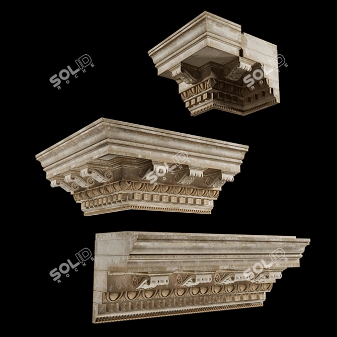 Vintage Curtain Rod Collection 3D model image 1