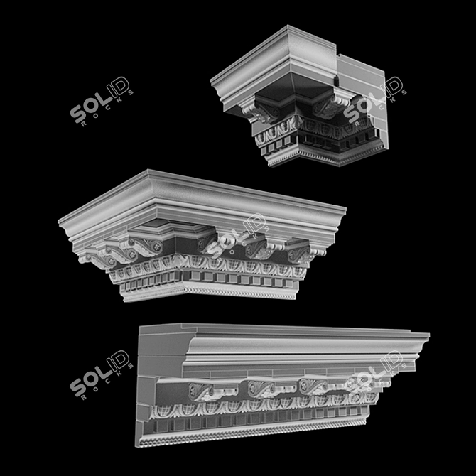 Vintage Curtain Rod Collection 3D model image 3