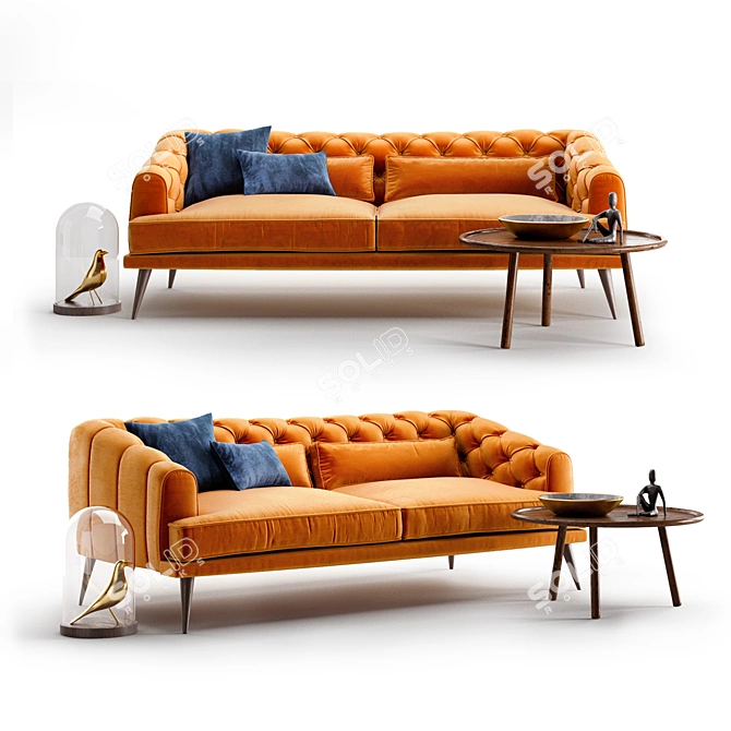 Modern Chesterfield Sofa Set: EARL GREY 3D model image 3