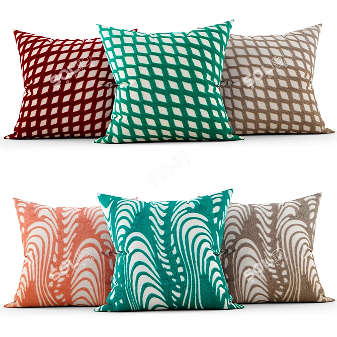 Stylish Cushions for Chic Decor 3D model image 1