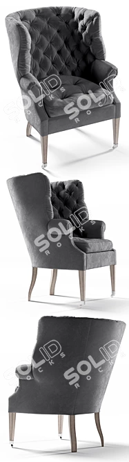 Luxury Restoration Wing Chair 3D model image 2