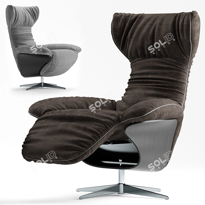 Natuzzi Ilia Armchair 3D model image 2