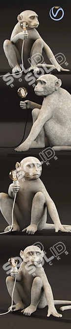 Playful Monkey Lamp - Sitting Edition 3D model image 2